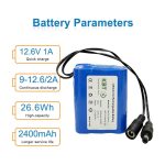 11.1V 2400mAh Li-ion Battery Pack with DC5521 Male Output