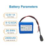 11.1V 2400mAh Li-ion Battery Pack with Bare Leads
