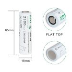 3.7V 1200-3200mAh 18650 Lithium-ion Battery Cells with Flat Top