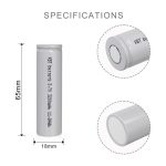3.7V 1200-3200mAh 18650 Lithium-ion Battery Cells with Flat Top
