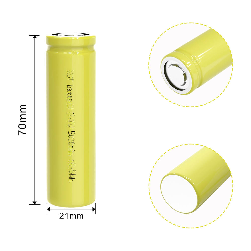 3.7V 5000mAh Protected Li-ion 21700 Battery with Flat Top