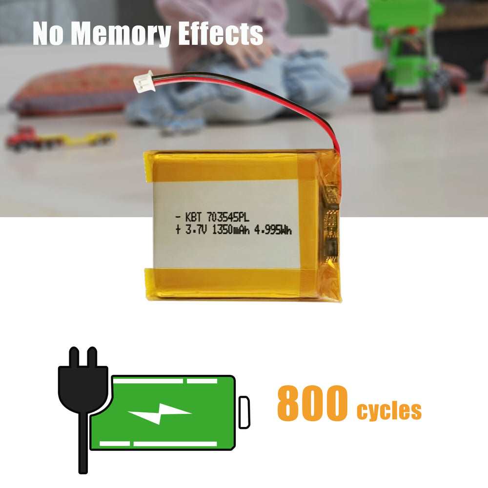 3.7V 1350mAh Protected Li-Polymer Battery Pack with Custom JST Connector