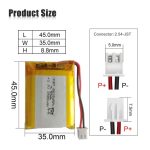 3.7V 1500mAh Protected Li-Polymer Battery Pack with 2.54 JST Connector
