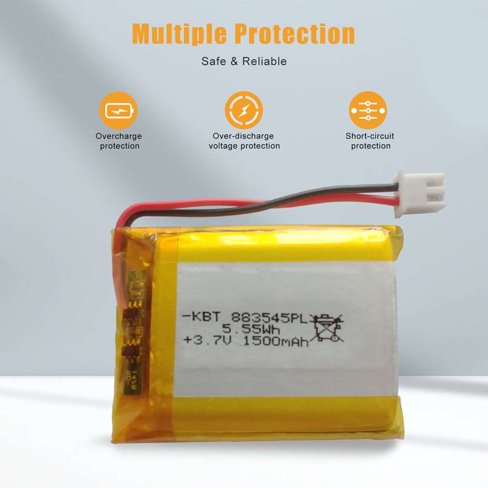 3.7V 1500mAh Protected Li-Polymer Battery Pack with 2.54 JST Connector