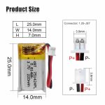 3.7V 220mAh Protected Li-Polymer Battery Pack with 1.25 JST Connector