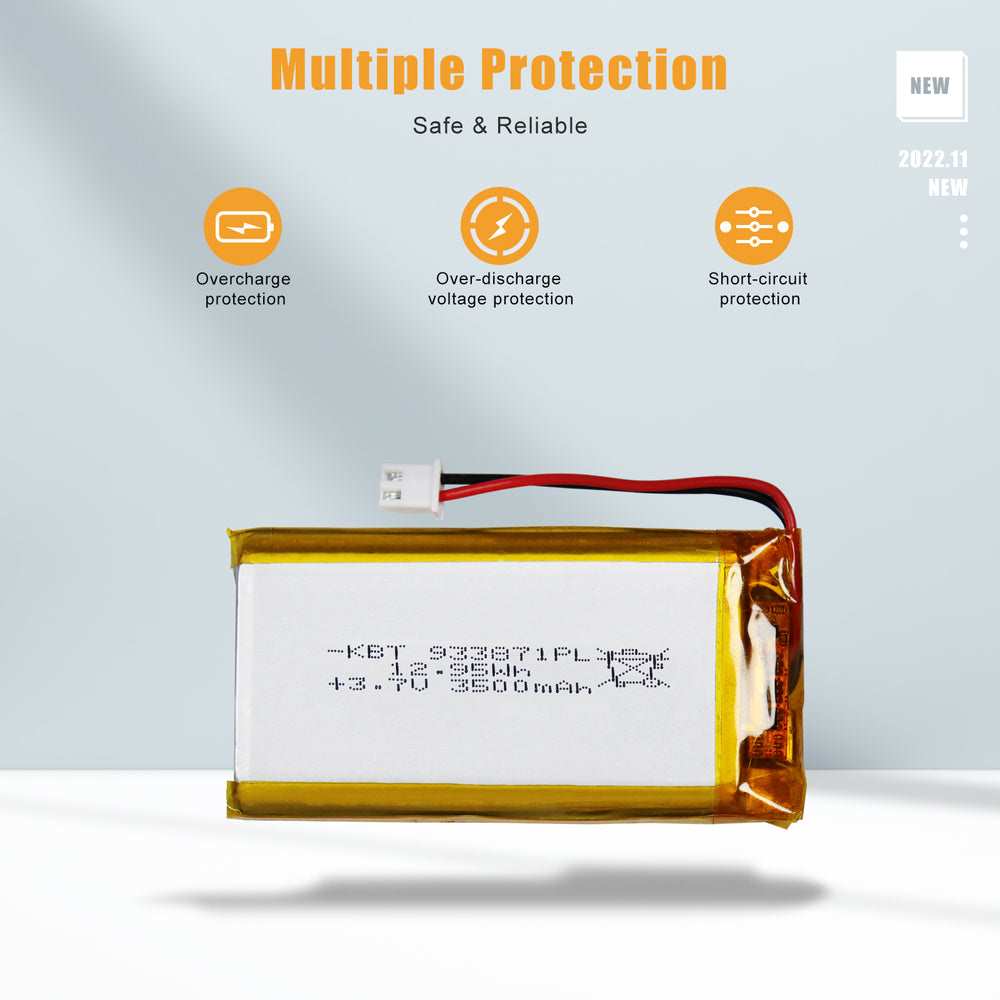 3.7V 3500mAh Protected Li-Polymer Pouch Battery with JST Lead
