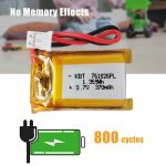 3.7V 370mAh Protected Li-Polymer Battery Pack with 2.0 JST Connector