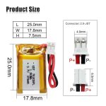 3.7V 370mAh Protected Li-Polymer Battery Pack with 2.0 JST Connector