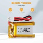 3.7V 370mAh Protected Li-Polymer Battery Pack with 2.0 JST Connector