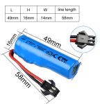 3.7V 800mAh-2000mAh Li-ion Battery Packs for RC Cars and Boat Spare Parts with SM 2P Plug & Charging Cable