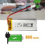 3.7V 800mAh Protected Li-Polymer Battery Pack with 2.54 JST Connector