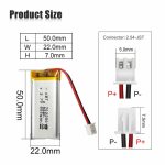 3.7V 800mAh Protected Li-Polymer Battery Pack with 2.54 JST Connector