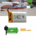 3.7V 850mAh Protected Li-Polymer Battery Pack with 2.54 JST Connector