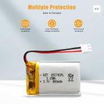 3.7V 850mAh Protected Li-Polymer Battery Pack with 2.54 JST Connector