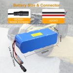 36V 5Ah 192Wh LiFePO4 Battery Pack with 10A BMS, Charger and DC5521 Connector