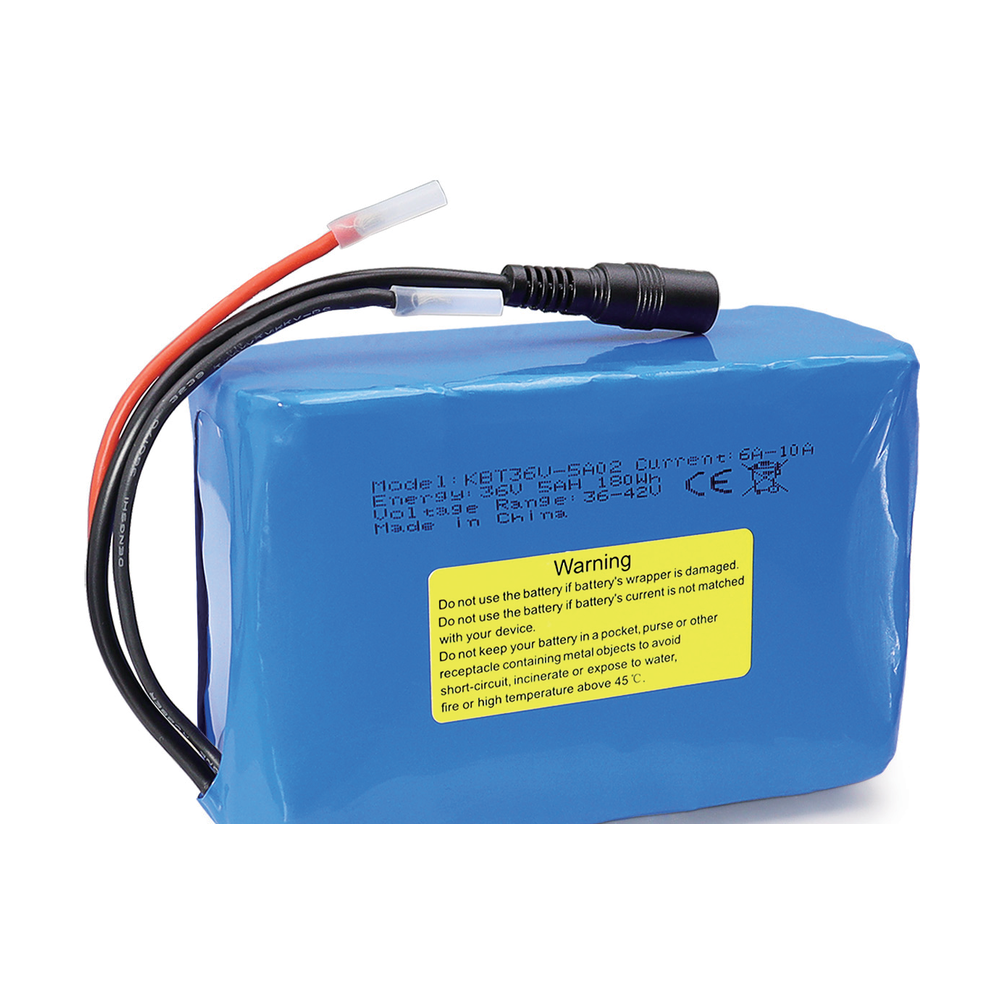 36V Lithium Battery Pack with Cable and BMS