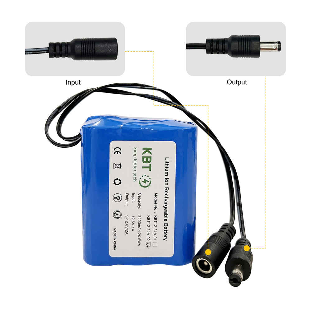 11.1V 2400mAh Li-ion Battery Pack with DC5521 Male Output