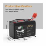 12.8V 5Ah LiFePO4 Battery Pack with Connector Options for Ride On Car Toys