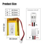 3.7V 1200mAh Li-Polymer Battery Pack with 2.54 JST Connector