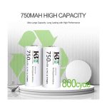 3.7V 750mAh Li-ion 16340（CR123A）Rechargeable Battery for Security Cameras