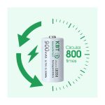 3.7V 900mAh Li-ion 18350 Rechargeable Battery with Button Top