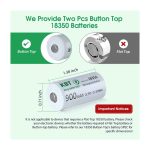 3.7V 900mAh Li-ion 18350 Rechargeable Battery with Button Top