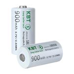 3.7V 900mAh Li-ion 18350 Rechargeable Battery with Button Top