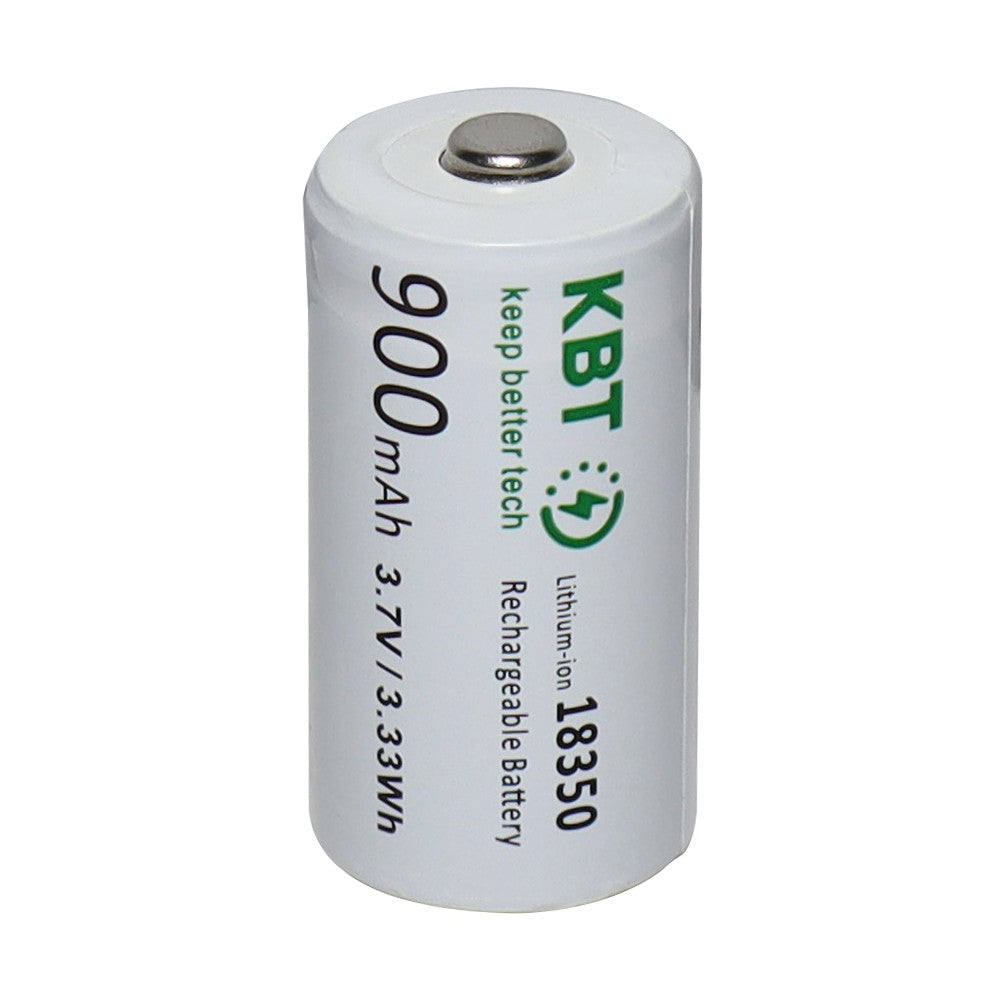 3.7V 900mAh Li-ion 18350 Rechargeable Battery with Button Top