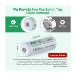 3.7V 1500mAh Li-ion 18500 Rechargeable Battery Button Top