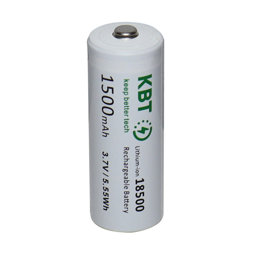 3.7V 1500mAh Li-ion 18500 Rechargeable Battery Button Top