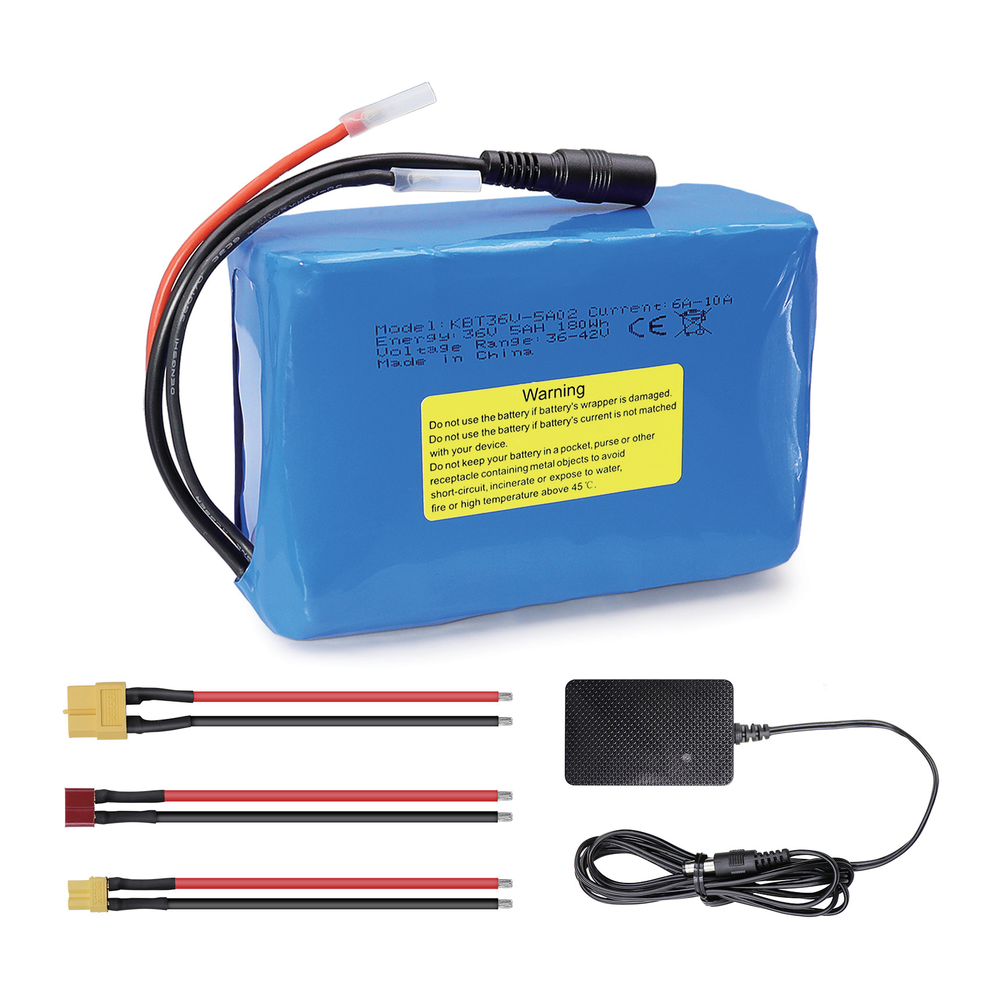 36V Lithium Battery Pack with Cable and BMS