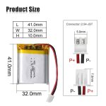 3.7V 1600mAh Li-Polymer Battery Pack with 2.54 JST Connector