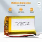 3.7V 2200mAh 103450PL Li-Polymer Battery Pack with Protected 2.54 JST Connector