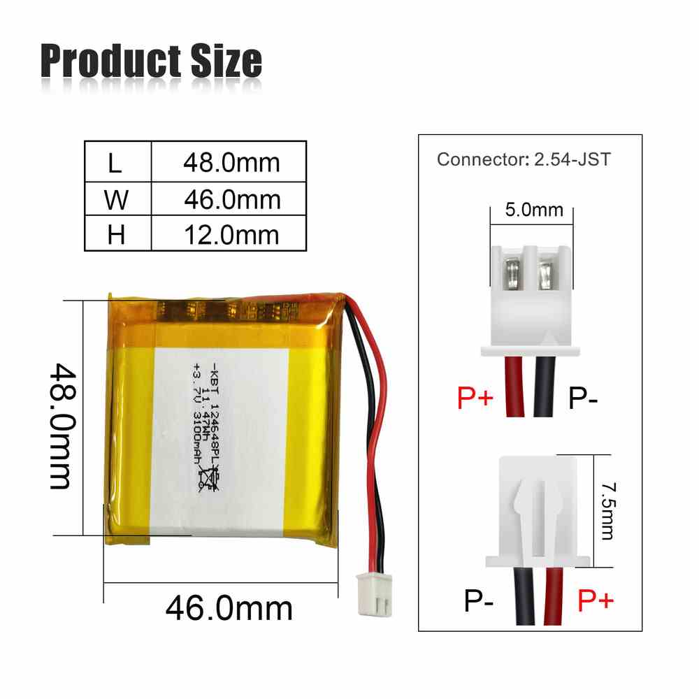 3.7V 3100mAh Li-Polymer Battery Pack with 2C Discharge