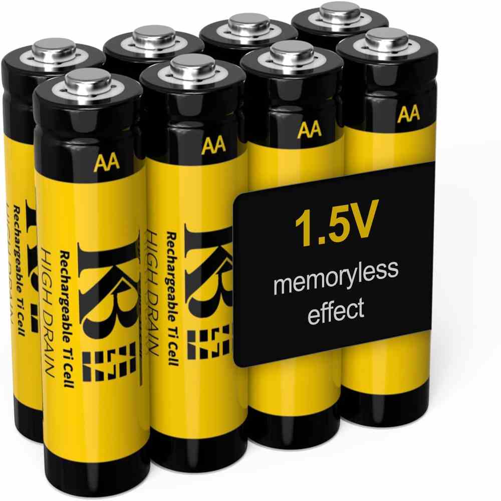 KBT 1.5V 500mAh Rechargeable Ti AA Batteries 30...