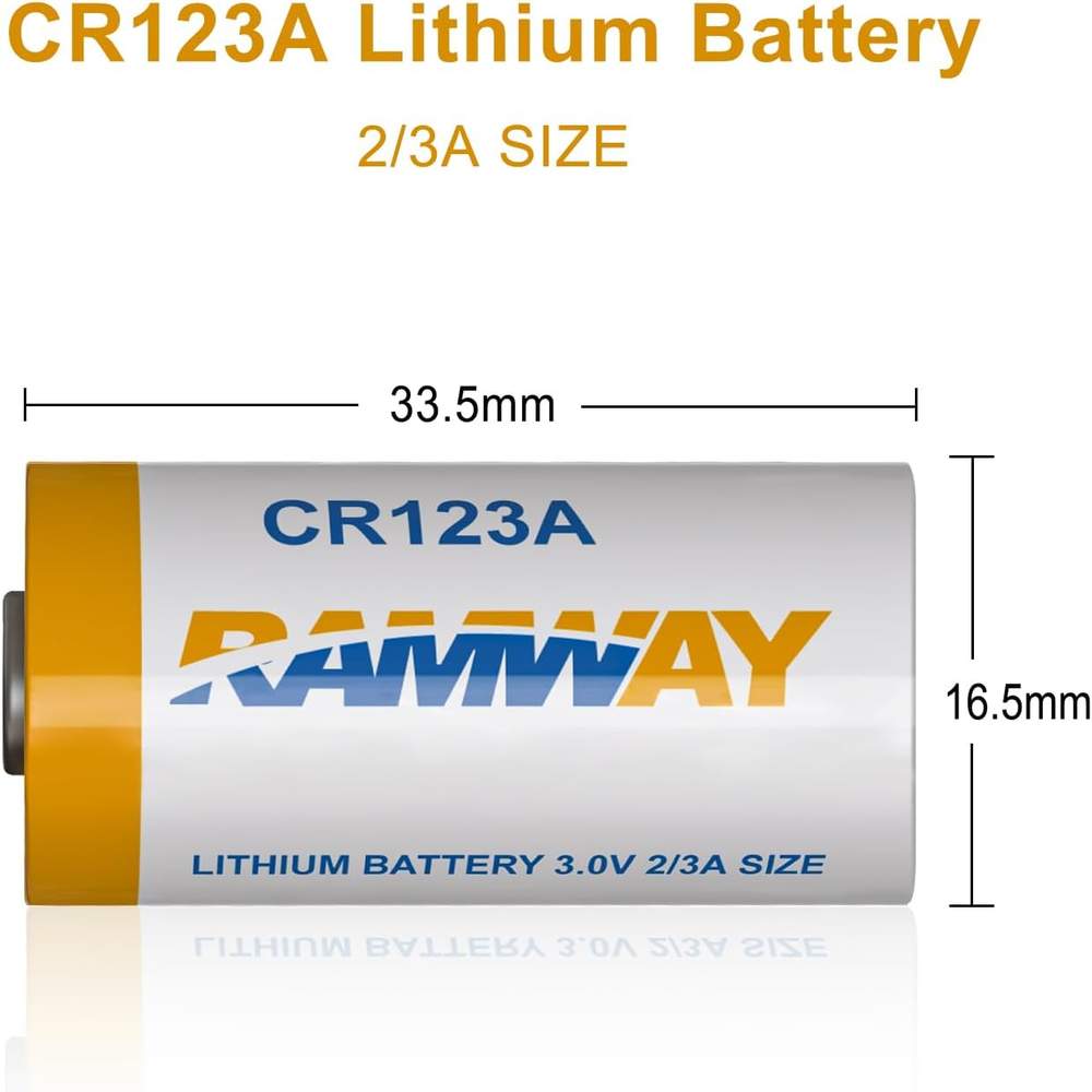 3V 1500mAh CR123A Primary Lithium Battery for Flashlights and Security Devices