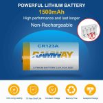 3V 1500mAh CR123A Primary Lithium Battery for Flashlights and Security Devices