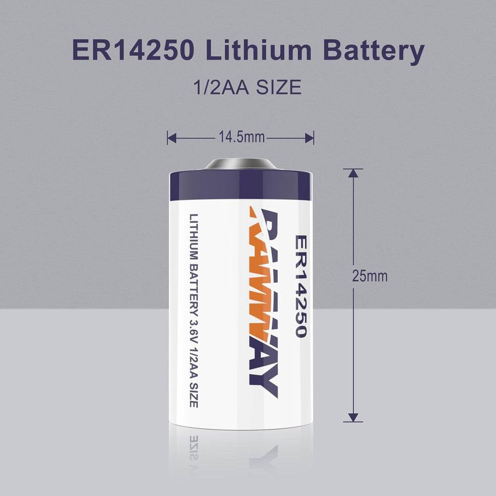 3.6V 1200mAh ER14250 Li-SOCl2 1/2 AA Long-life Battery for Sensors and Security Systems