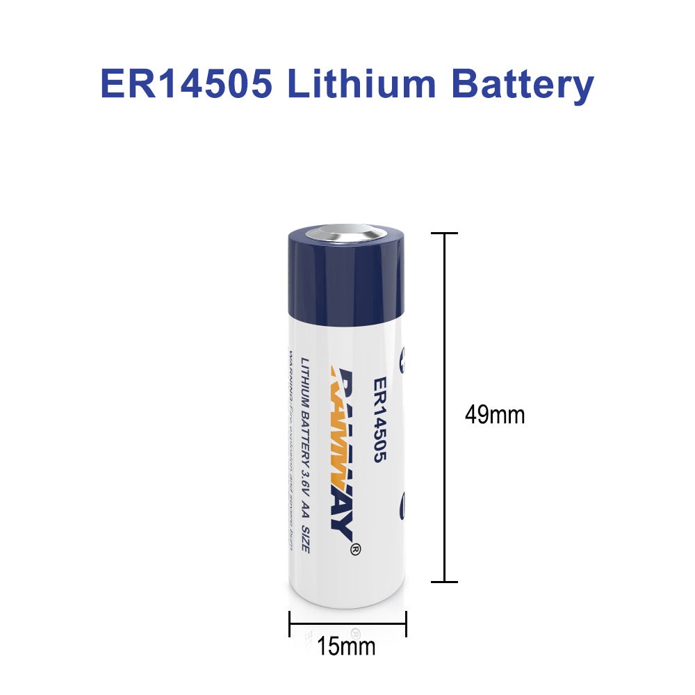 3.6V 2700mAh ER14505 Li-SOCl2(Lithium-thionyl Chloride) AA Battery for Sensors and Utility Meters