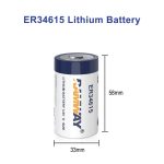 3.6V 19000mAh ER34615 Li-SOCl2 D Size Battery for Meters and Sensors