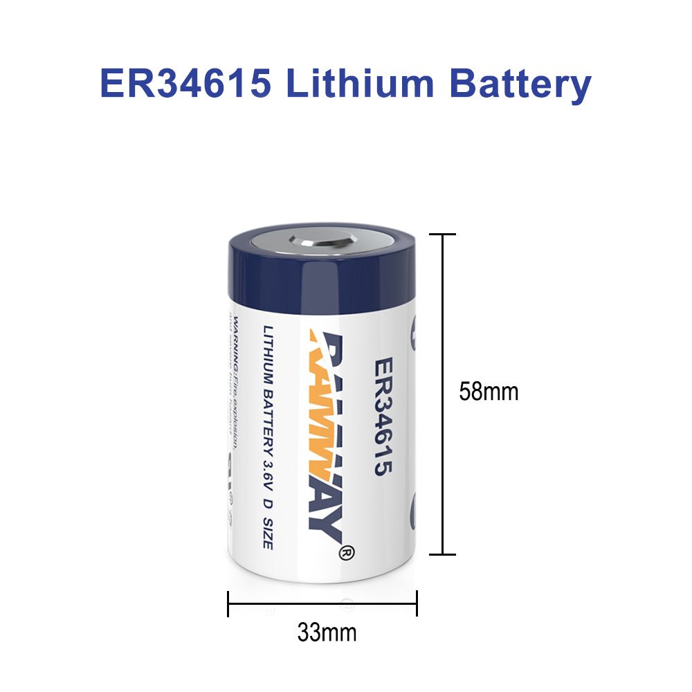 3.6V 19000mAh ER34615 Li-SOCl2 D Size Battery for Meters and Sensors
