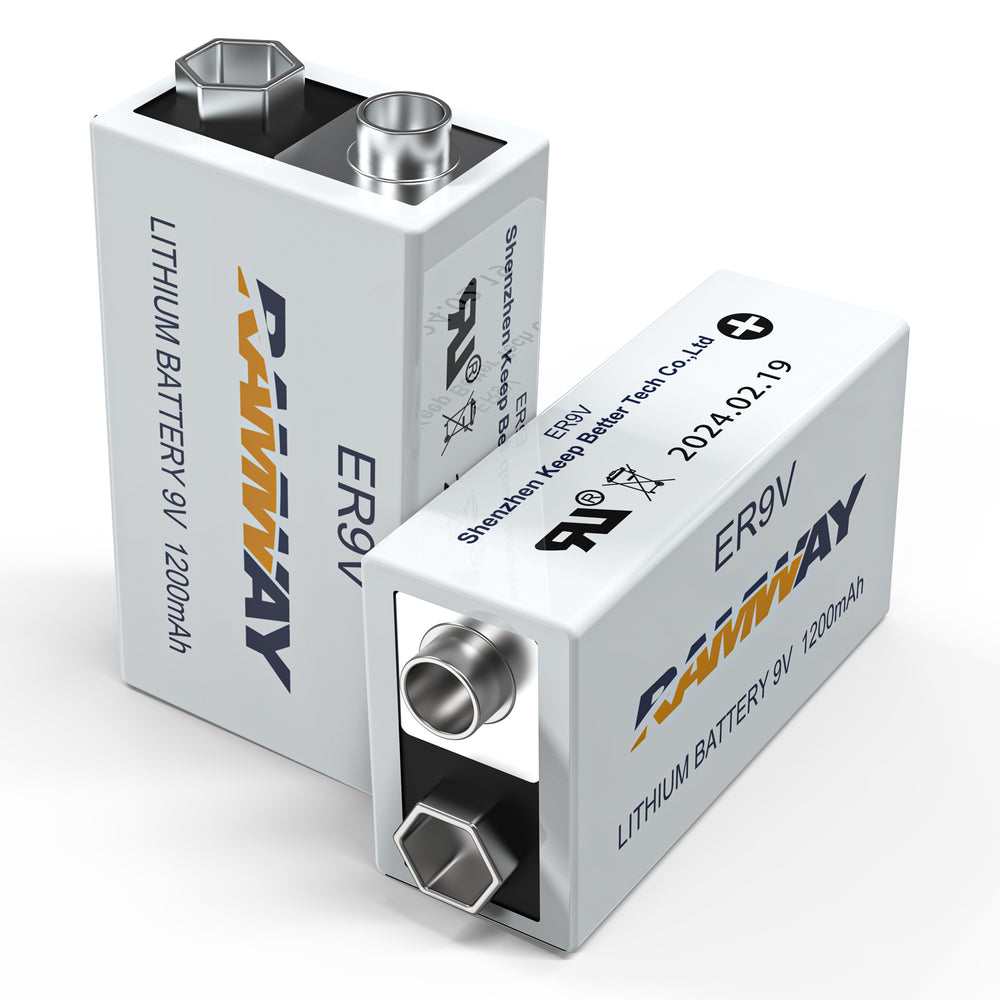 10.8V 1200mAh ER9V Li-SOCl2 9V Battery for Smoke Alarms and Meters