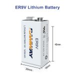 10.8V 1200mAh ER9V Li-SOCl2 9V Battery for Smoke Alarms and Meters
