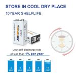 10.8V 1200mAh ER9V Li-SOCl2 9V Battery for Smoke Alarms and Meters